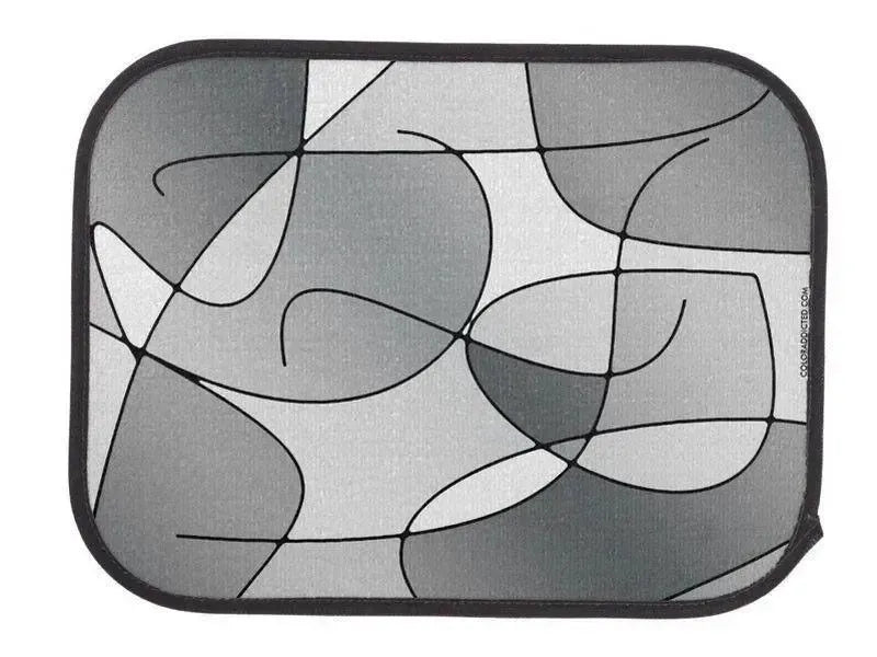 Car Mats-ABSTRACT CURVES #1 Car Mats Sets-Grays & White-from COLORADDICTED.COM-