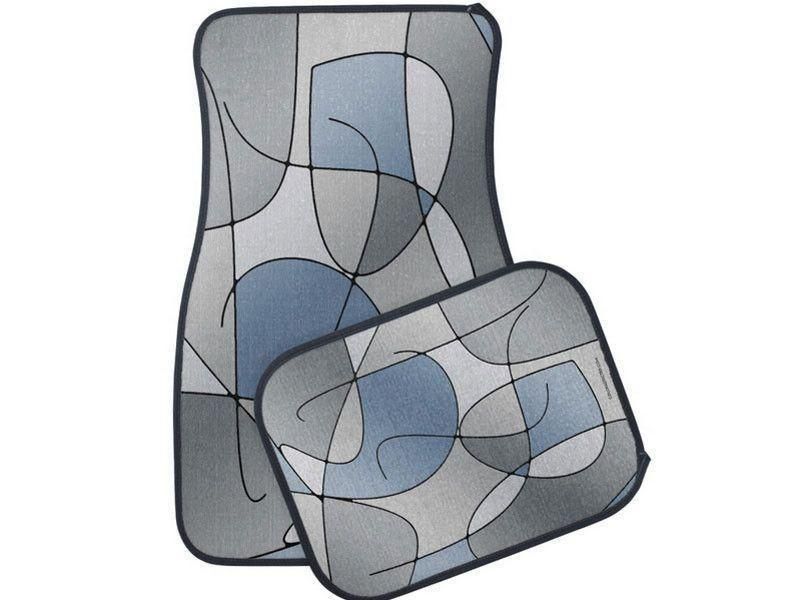 Car Mats-ABSTRACT CURVES #1 Car Mats Sets-Grays-from COLORADDICTED.COM-