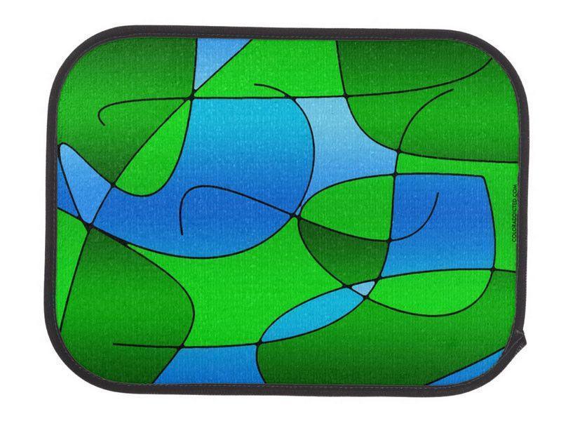 Car Mats-ABSTRACT CURVES #1 Car Mats Sets-Greens &amp; Light Blues-from COLORADDICTED.COM-