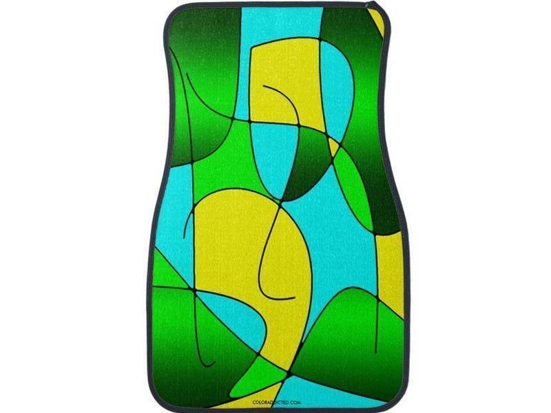 Car Mats-ABSTRACT CURVES #1 Car Mats Sets-Greens &amp; Yellows &amp; Light Blues-from COLORADDICTED.COM-