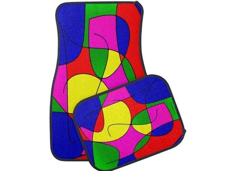 Car Mats-ABSTRACT CURVES #1 Car Mats Sets-Multicolor Bright-from COLORADDICTED.COM-