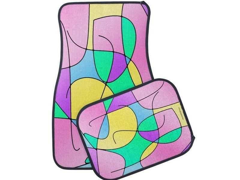 Car Mats-ABSTRACT CURVES #1 Car Mats Sets-Multicolor Light-from COLORADDICTED.COM-