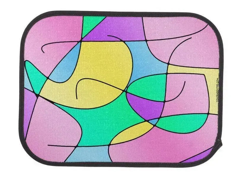 Car Mats-ABSTRACT CURVES #1 Car Mats Sets-Multicolor Light-from COLORADDICTED.COM-