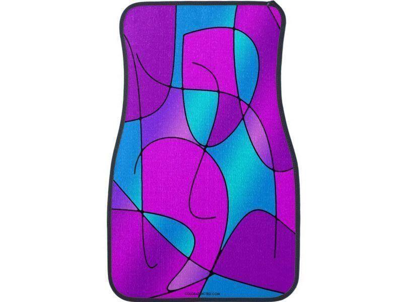 Car Mats-ABSTRACT CURVES #1 Car Mats Sets-Purples &amp; Fuchsias &amp; Magentas &amp; Turquoises-from COLORADDICTED.COM-