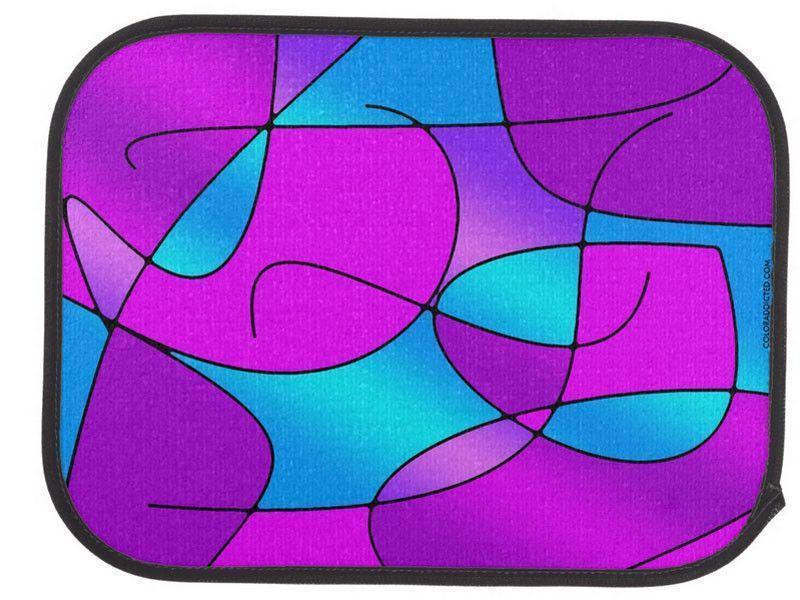 Car Mats-ABSTRACT CURVES #1 Car Mats Sets-Purples &amp; Fuchsias &amp; Magentas &amp; Turquoises-from COLORADDICTED.COM-