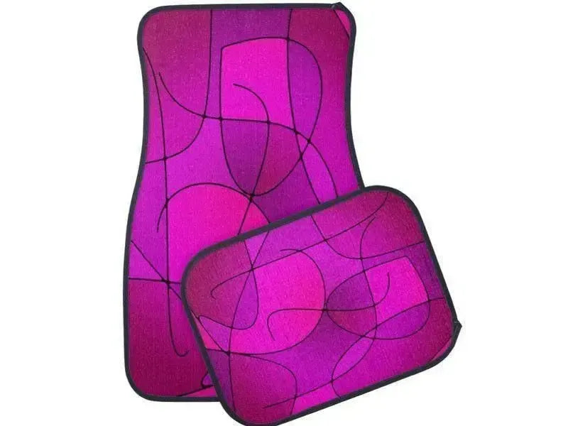 Car Mats-ABSTRACT CURVES #1 Car Mats Sets-Purples & Fuchsias & Magentas-from COLORADDICTED.COM-