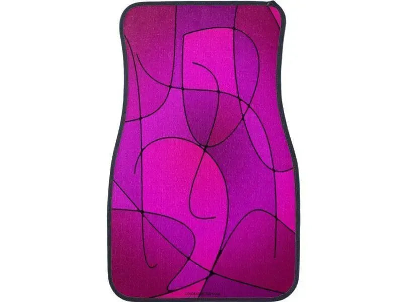 Car Mats-ABSTRACT CURVES #1 Car Mats Sets-Purples & Fuchsias & Magentas-from COLORADDICTED.COM-