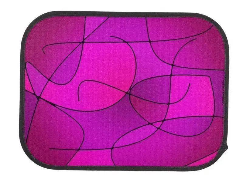 Car Mats-ABSTRACT CURVES #1 Car Mats Sets-Purples & Fuchsias & Magentas-from COLORADDICTED.COM-