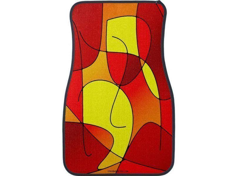 Car Mats-ABSTRACT CURVES #1 Car Mats Sets-Reds &amp; Oranges &amp; Yellows-from COLORADDICTED.COM-