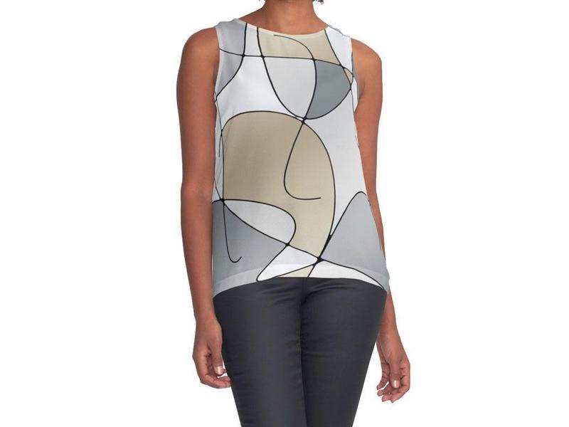 Contrast Tanks-ABSTRACT CURVES #1 Contrast Tanks-Grays &amp; Beiges-from COLORADDICTED.COM-