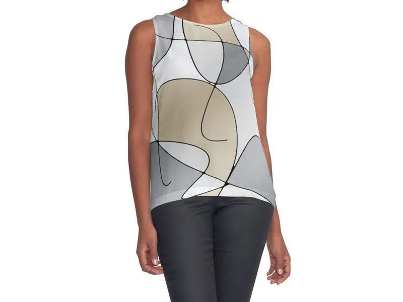 Contrast Tanks-ABSTRACT CURVES #1 Contrast Tanks-Grays & Beiges-from COLORADDICTED.COM-