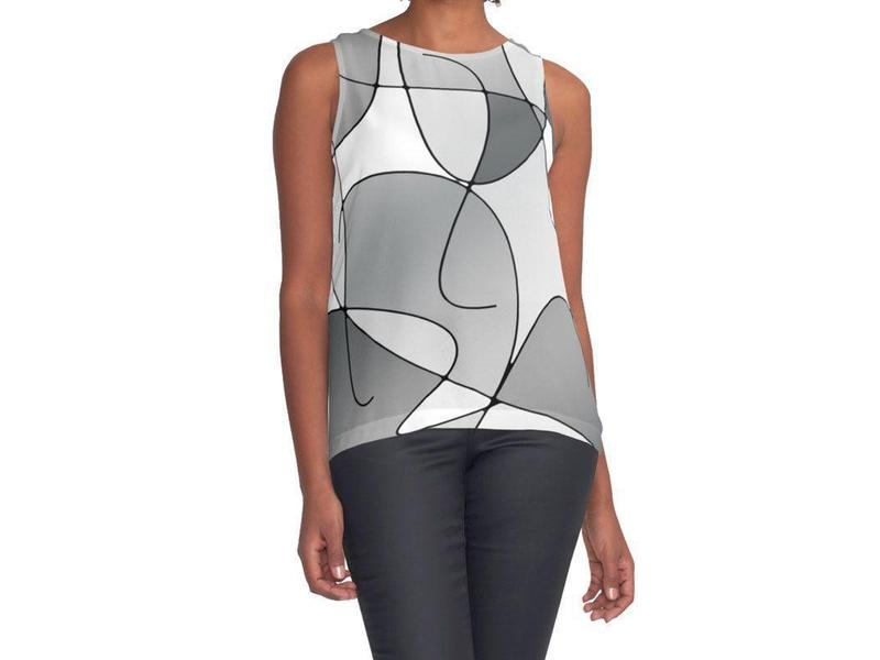 Contrast Tanks-ABSTRACT CURVES #1 Contrast Tanks-Grays &amp; White-from COLORADDICTED.COM-
