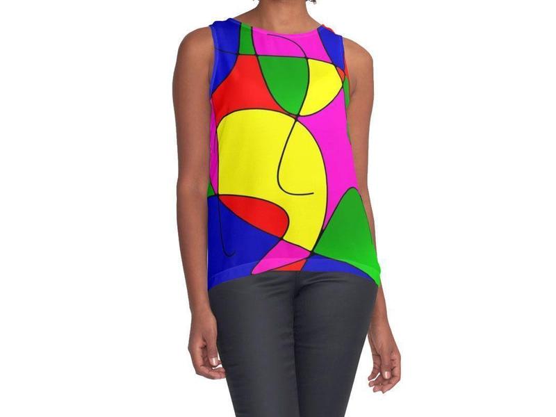 Contrast Tanks-ABSTRACT CURVES #1 Contrast Tanks-Multicolor Bright-from COLORADDICTED.COM-
