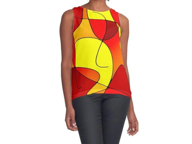 Contrast Tanks-ABSTRACT CURVES #1 Contrast Tanks-Reds & Oranges & Yellows-from COLORADDICTED.COM-