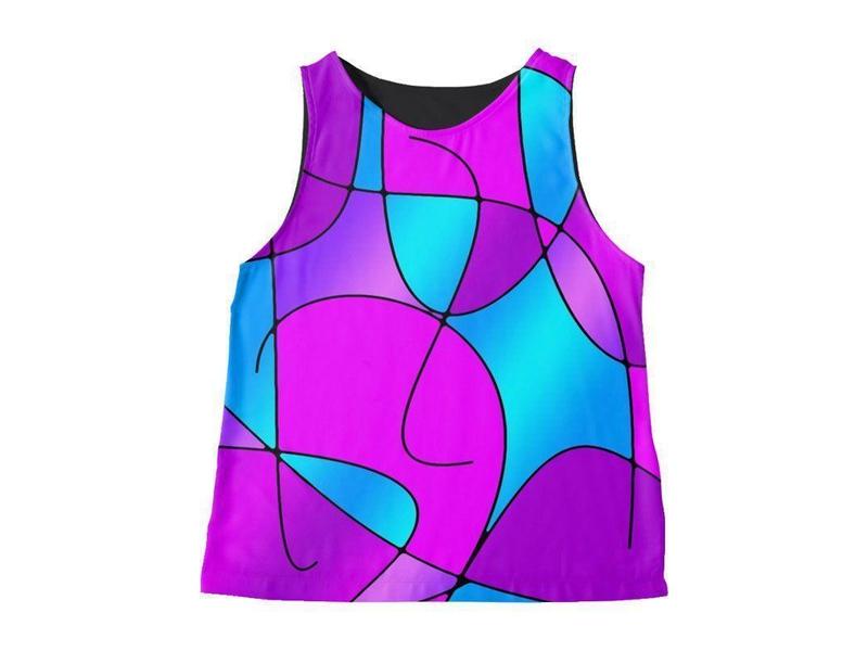 Contrast Tanks-ABSTRACT CURVES #1 Contrast Tanks-Purples & Fuchsias & Magentas & Turquoises-from COLORADDICTED.COM-