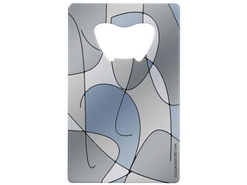 Credit Card Bottle Openers-ABSTRACT CURVES #1 Credit Card Bottle Openers-Grays-from COLORADDICTED.COM-