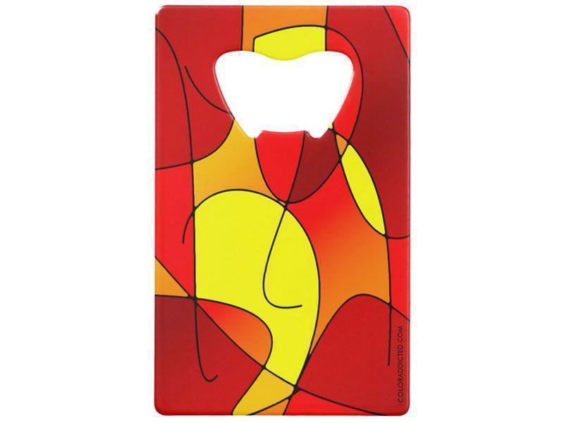 Credit Card Bottle Openers-ABSTRACT CURVES #1 Credit Card Bottle Openers-Reds, Oranges &amp; Yellows-from COLORADDICTED.COM-