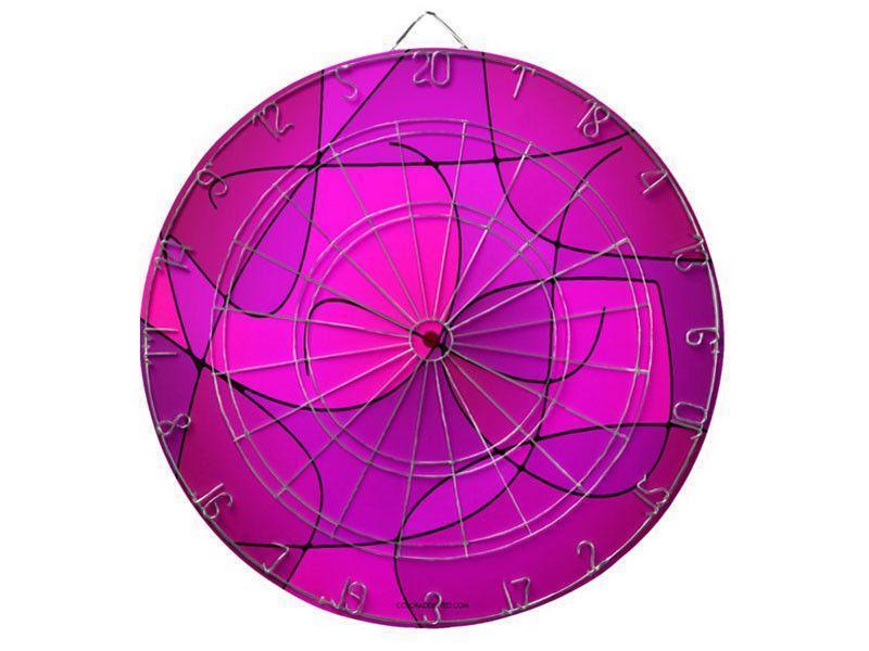 Dartboards-ABSTRACT CURVES #1 Dartboards (includes 6 Darts)-Purples &amp; Fuchsias &amp; Magentas-from COLORADDICTED.COM-