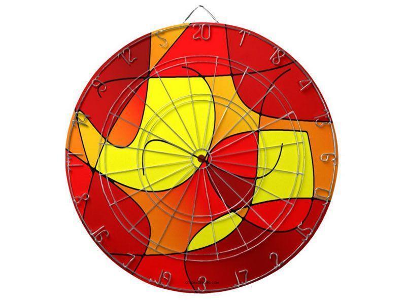 Dartboards-ABSTRACT CURVES #1 Dartboards (includes 6 Darts)-Reds &amp; Oranges &amp; Yellows-from COLORADDICTED.COM-