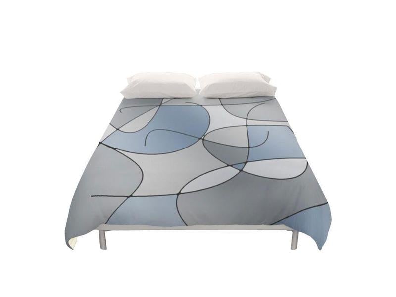 Duvet Covers-ABSTRACT CURVES #1 Duvet Covers-Grays-from COLORADDICTED.COM-