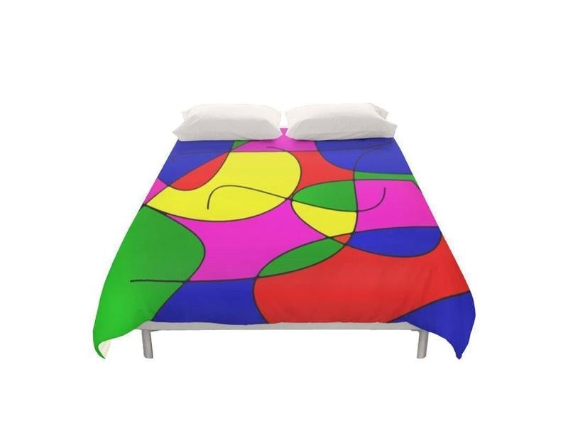 Duvet Covers-ABSTRACT CURVES #1 Duvet Covers-Multicolor Bright-from COLORADDICTED.COM-