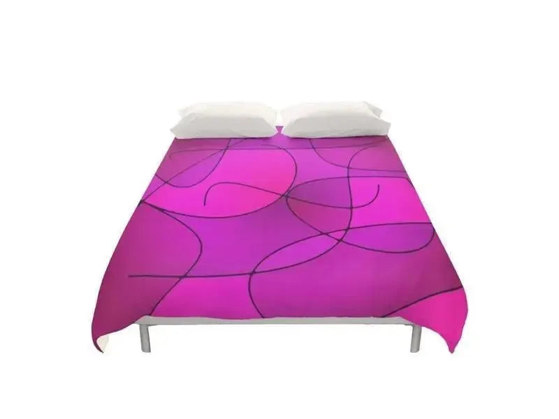 Duvet Covers-ABSTRACT CURVES #1 Duvet Covers-Purples & Fuchsias & Magentas-from COLORADDICTED.COM-