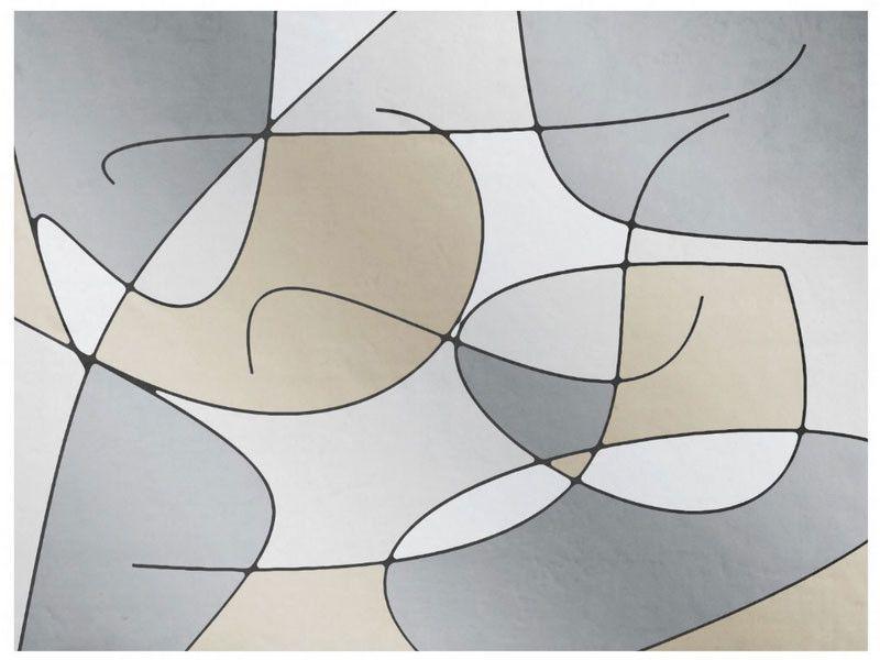 Fleece Blankets-ABSTRACT CURVES #1 Fleece Blankets-Grays &amp; Beiges-from COLORADDICTED.COM-