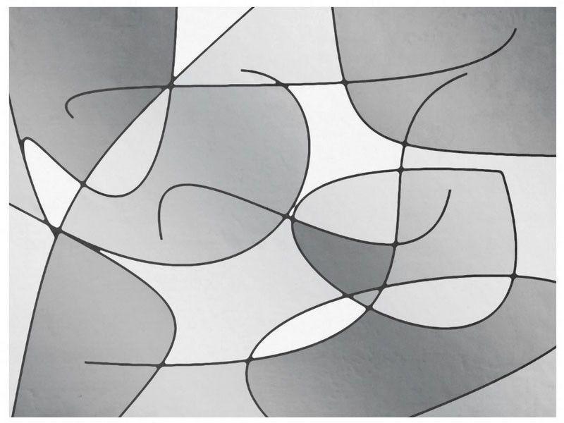 Fleece Blankets-ABSTRACT CURVES #1 Fleece Blankets-Grays &amp; White-from COLORADDICTED.COM-
