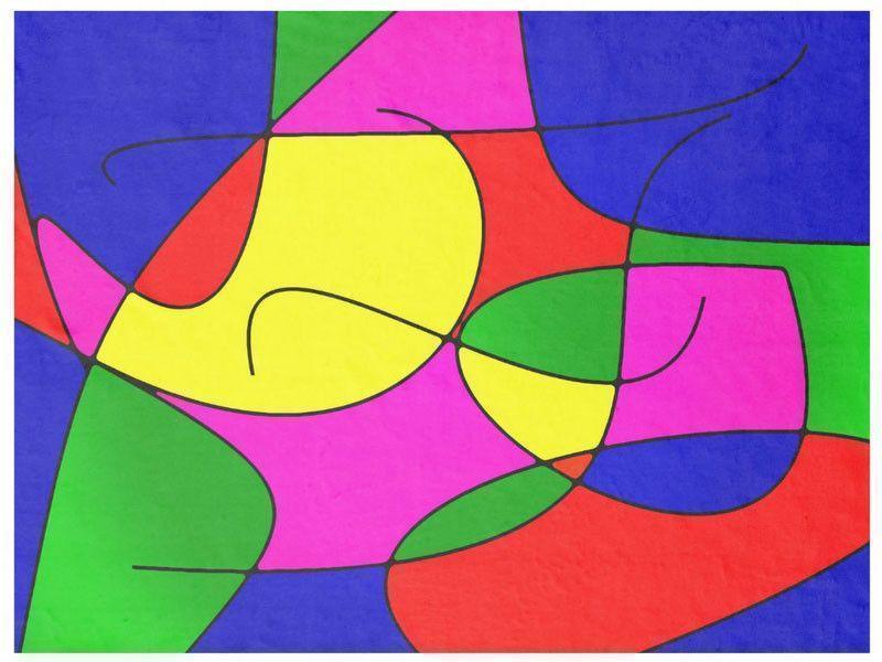 Fleece Blankets-ABSTRACT CURVES #1 Fleece Blankets-Multicolor Bright-from COLORADDICTED.COM-