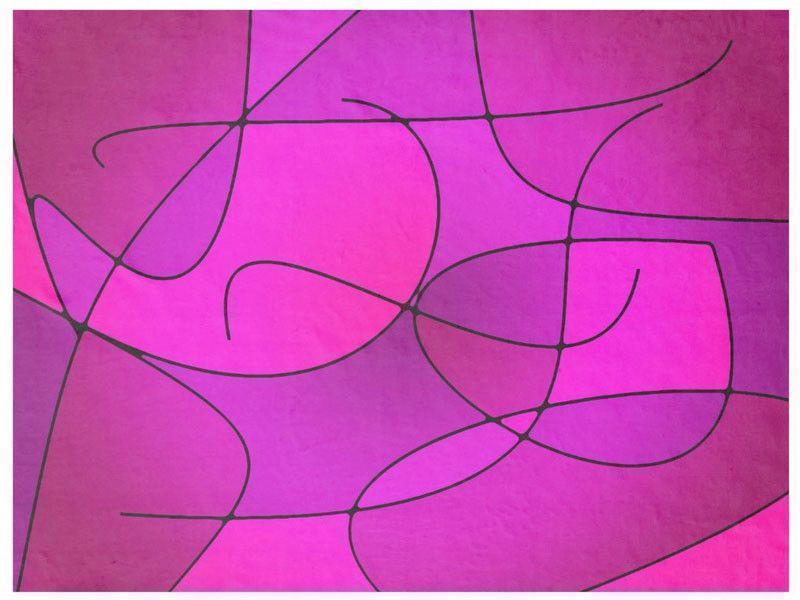 Fleece Blankets-ABSTRACT CURVES #1 Fleece Blankets-Purples, Fuchsias &amp; Magentas-from COLORADDICTED.COM-