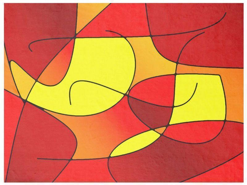 Fleece Blankets-ABSTRACT CURVES #1 Fleece Blankets-Reds, Oranges &amp; Yellows-from COLORADDICTED.COM-