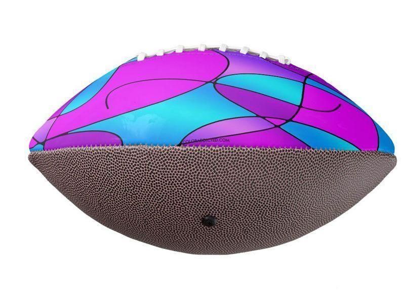 Footballs-ABSTRACT CURVES #1 Footballs & Mini Footballs-Purples & Fuchsias & Magentas & Turquoises-from COLORADDICTED.COM-