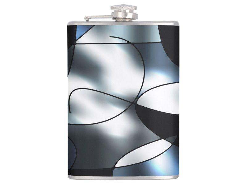 Hip Flasks-ABSTRACT CURVES #1 Hip Flasks-Black &amp; Grays &amp; White-from COLORADDICTED.COM-