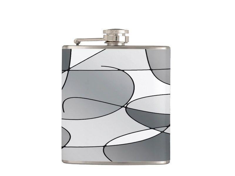 Hip Flasks-ABSTRACT CURVES #1 Hip Flasks-Grays &amp; White-from COLORADDICTED.COM-