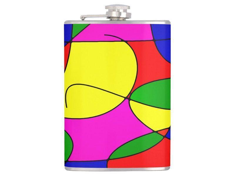 Hip Flasks-ABSTRACT CURVES #1 Hip Flasks-Multicolor Bright-from COLORADDICTED.COM-