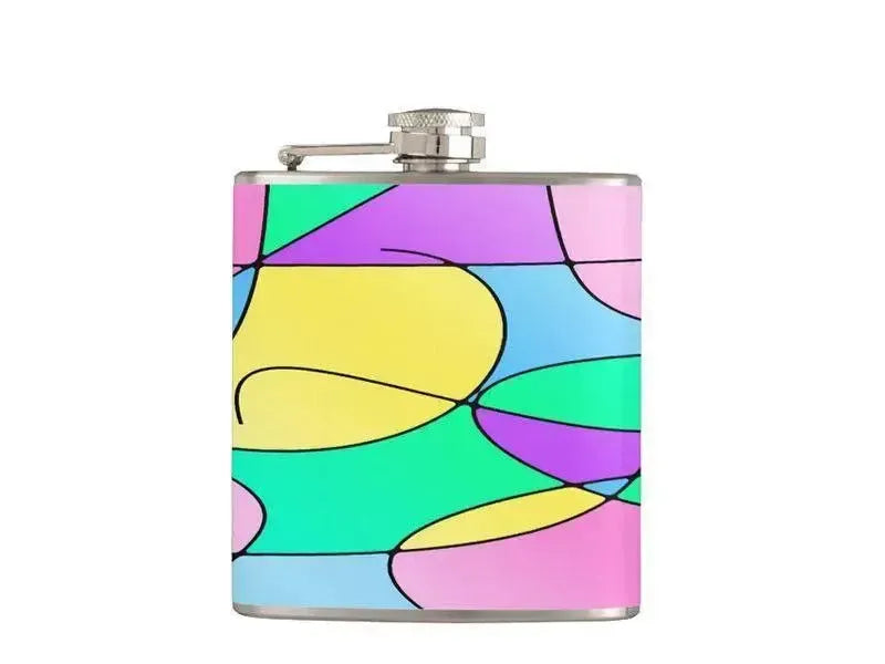 Hip Flasks-ABSTRACT CURVES #1 Hip Flasks-Multicolor Light-from COLORADDICTED.COM-