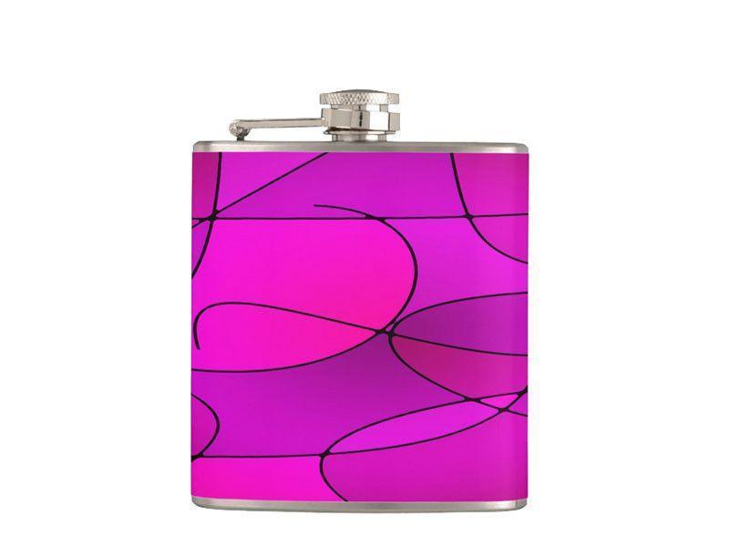 Hip Flasks-ABSTRACT CURVES #1 Hip Flasks-Purples &amp; Fuchsias &amp; Magentas-from COLORADDICTED.COM-