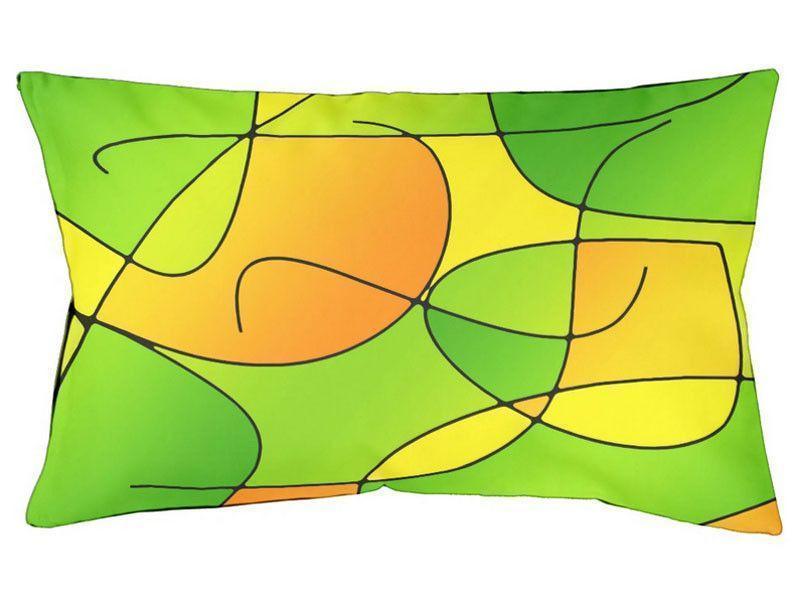 Dog Beds-ABSTRACT CURVES #1 Indoor/Outdoor Dog Beds-Greens, Oranges &amp; Yellows-from COLORADDICTED.COM-