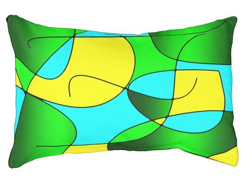 Dog Beds-ABSTRACT CURVES #1 Indoor/Outdoor Dog Beds-Greens, Yellows &amp; Light Blues-from COLORADDICTED.COM-