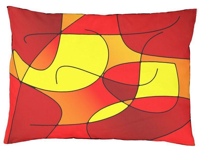 Dog Beds-ABSTRACT CURVES #1 Indoor/Outdoor Dog Beds-Reds, Oranges &amp; Yellows-from COLORADDICTED.COM-