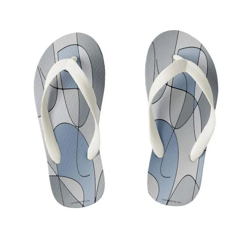 Kids Flip Flops-ABSTRACT CURVES #1 Kids Flip Flops-Grays-from COLORADDICTED.COM-