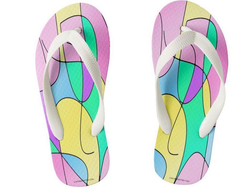 Kids Flip Flops-ABSTRACT CURVES #1 Kids Flip Flops-Multicolor Light-from COLORADDICTED.COM-