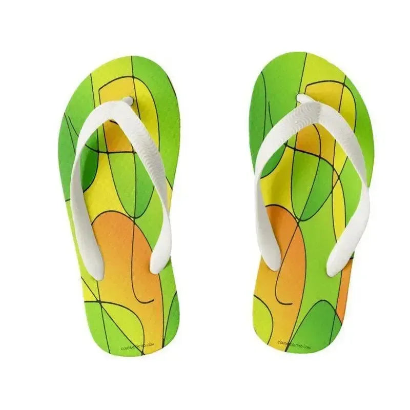 Kids Flip Flops-ABSTRACT CURVES #1 Kids Flip Flops-from COLORADDICTED.COM-