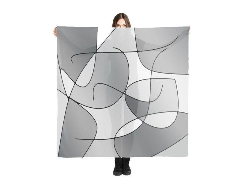 Large Square Scarves & Shawls-ABSTRACT CURVES #1 Large Square Scarves & Shawls-from COLORADDICTED.COM-