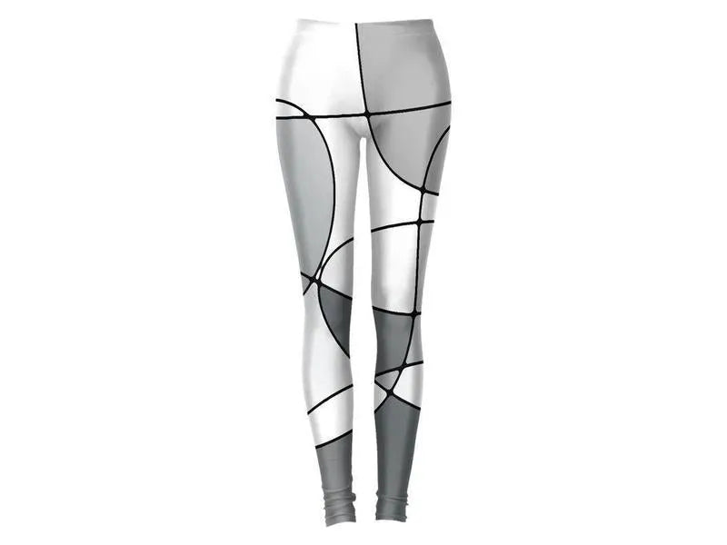 Leggings-ABSTRACT CURVES #1 Leggings-Grays & White-from COLORADDICTED.COM-