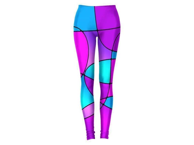 Leggings-ABSTRACT CURVES #1 Leggings-Purples & Fuchsias & Magentas & Turquoises-from COLORADDICTED.COM-