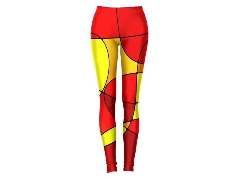 Leggings-ABSTRACT CURVES #1 Leggings-Reds &amp; Oranges &amp; Yellows-from COLORADDICTED.COM-