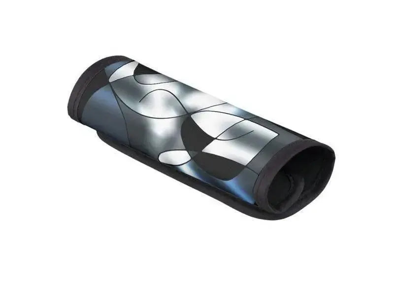 Luggage Handle Wraps-ABSTRACT CURVES #1 Luggage Handle Wraps-Black & Grays & White-from COLORADDICTED.COM-