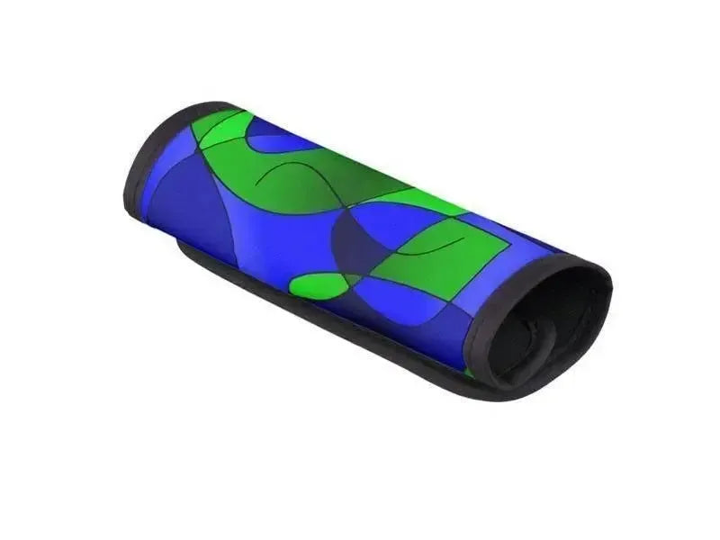 Luggage Handle Wraps-ABSTRACT CURVES #1 Luggage Handle Wraps-Blues & Greens-from COLORADDICTED.COM-