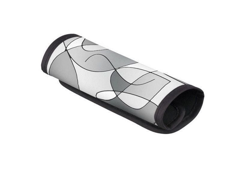 Luggage Handle Wraps-ABSTRACT CURVES #1 Luggage Handle Wraps-Grays &amp; White-from COLORADDICTED.COM-